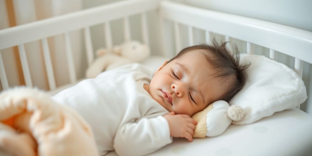 Schlafendes Baby in einem ruhigen Kinderzimmer.